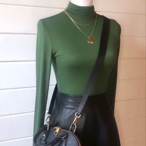 Cropped Mock Neck Long Sleeve